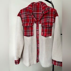 Red + White Flannel Jacket
